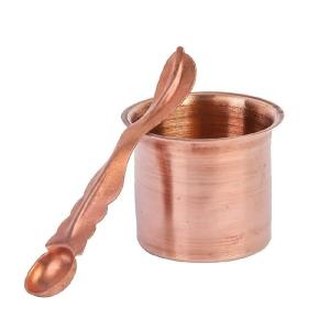 Pure Copper Pooja Panch Patra with Achmani Pali Spoon Kalash