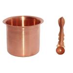 Pure Copper Pooja Panch Patra with Achmani Pali Spoon Kalash